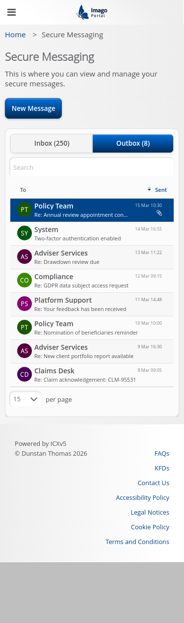 SecureMessaging > 01 Main view > Outbox - selected state
